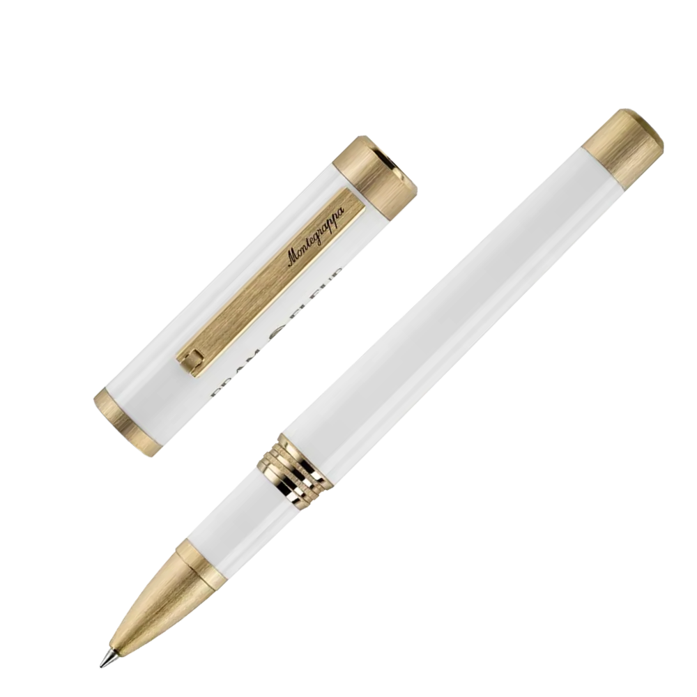 Montegrappa Day Zero Yellow Gold IP Rollerball Pen, Detailansicht des Schaftes