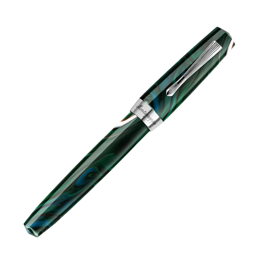 Montegrappa Elmo 02 Cortina Rollerball Pen, seitliche Ansicht mit Edelstahlspitze