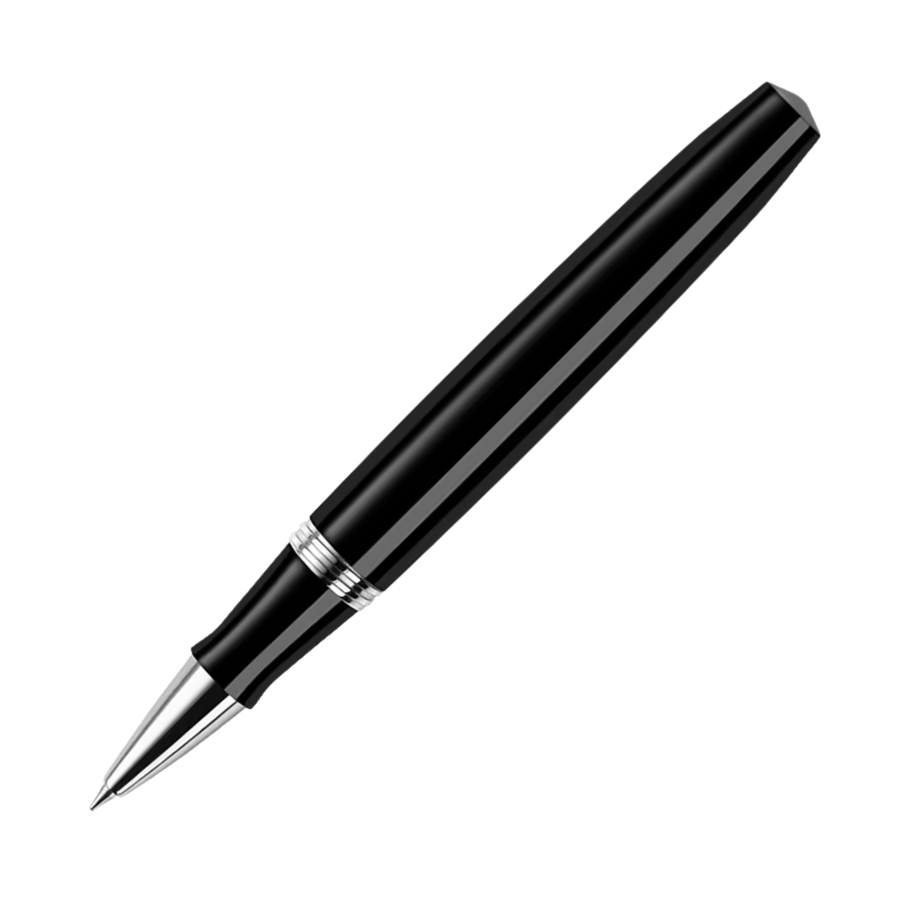 Montegrappa Elmo 02 Jet Black Rollerball Pen, Detailansicht des Schaftes