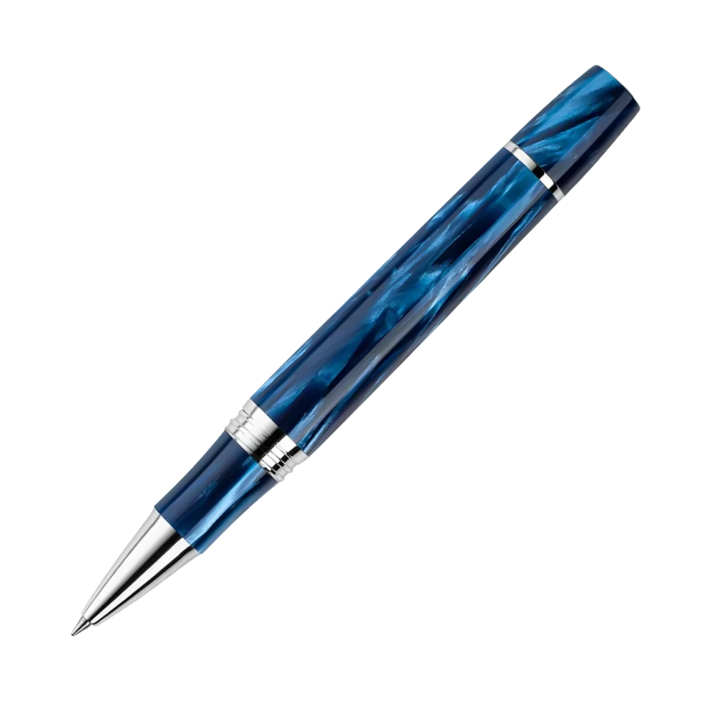Montegrappa Extra 1930 Mediterranean Blue Rollerball Pen, Detailansicht des Schaftes