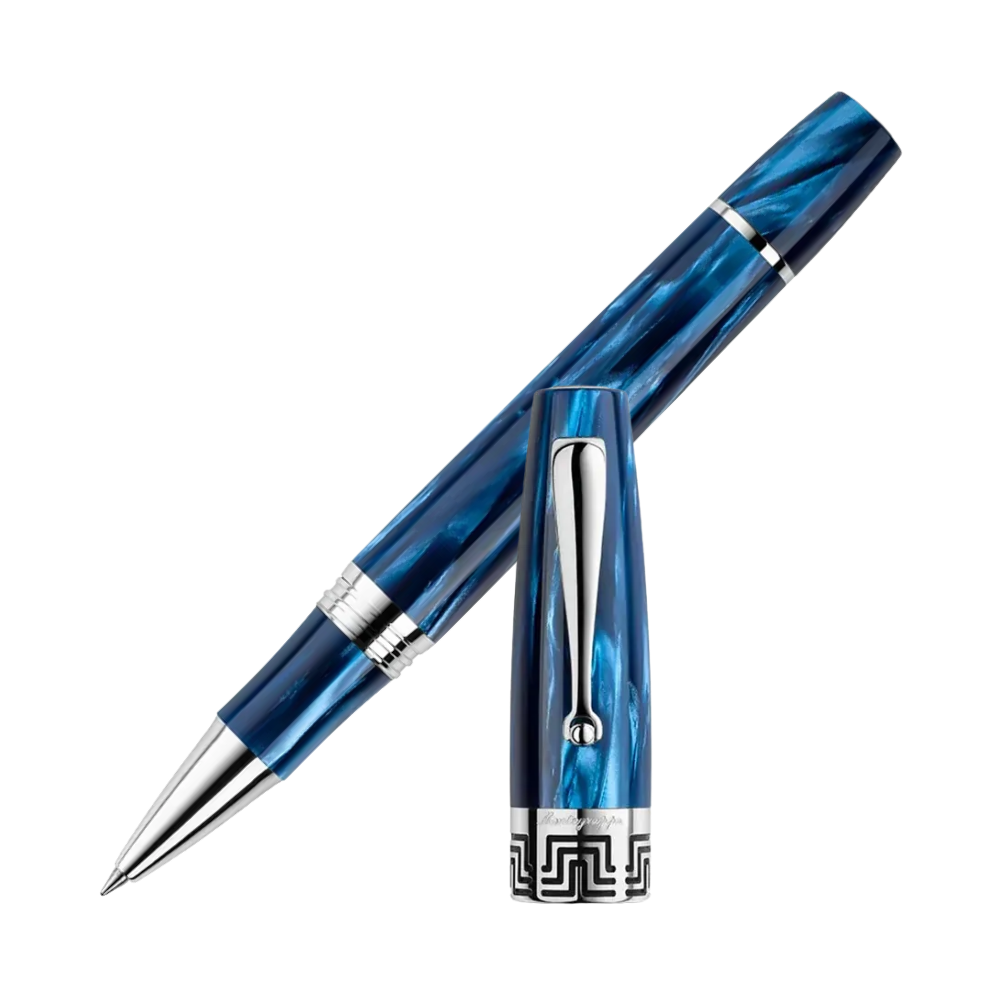 Montegrappa Extra 1930 Mediterranean Blue Rollerball Pen, elegantes Design mit Sterlingsilber 925
