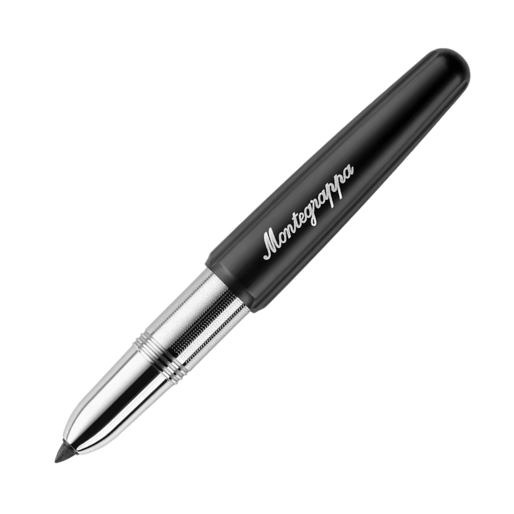 Montegrappa Festival Marker Black Rollerball displayed in its standard packaging, emphasizing its stylish black finish and craftsmanship.