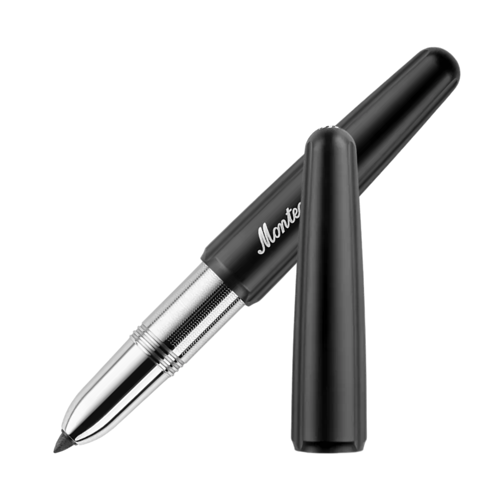 Montegrappa Festival Marker Black Rollerball with sleek black barrel and stainless steel accents for a modern and refined look.