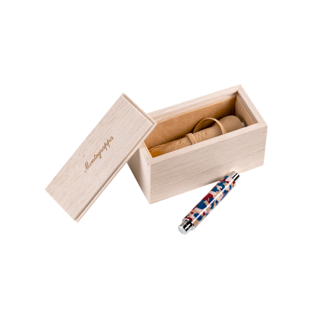 Montegrappa Gnomo Obsession Ultramarine Steel Rollerball Pen in Holzbox