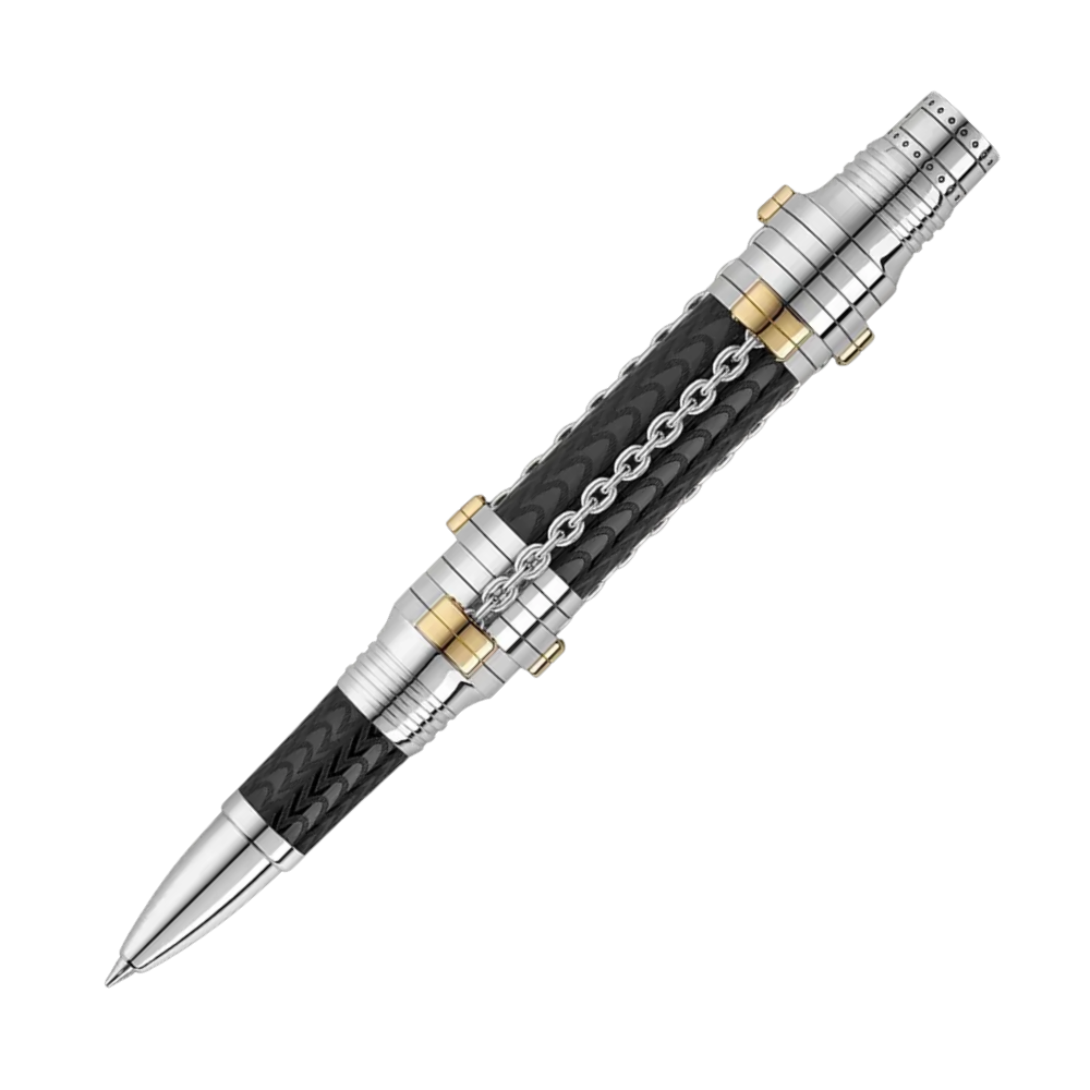 Montegrappa Harry Houdini Rollerball Pen, elegantes Design aus Resin, Vermeil und Sterlingsilber 925.