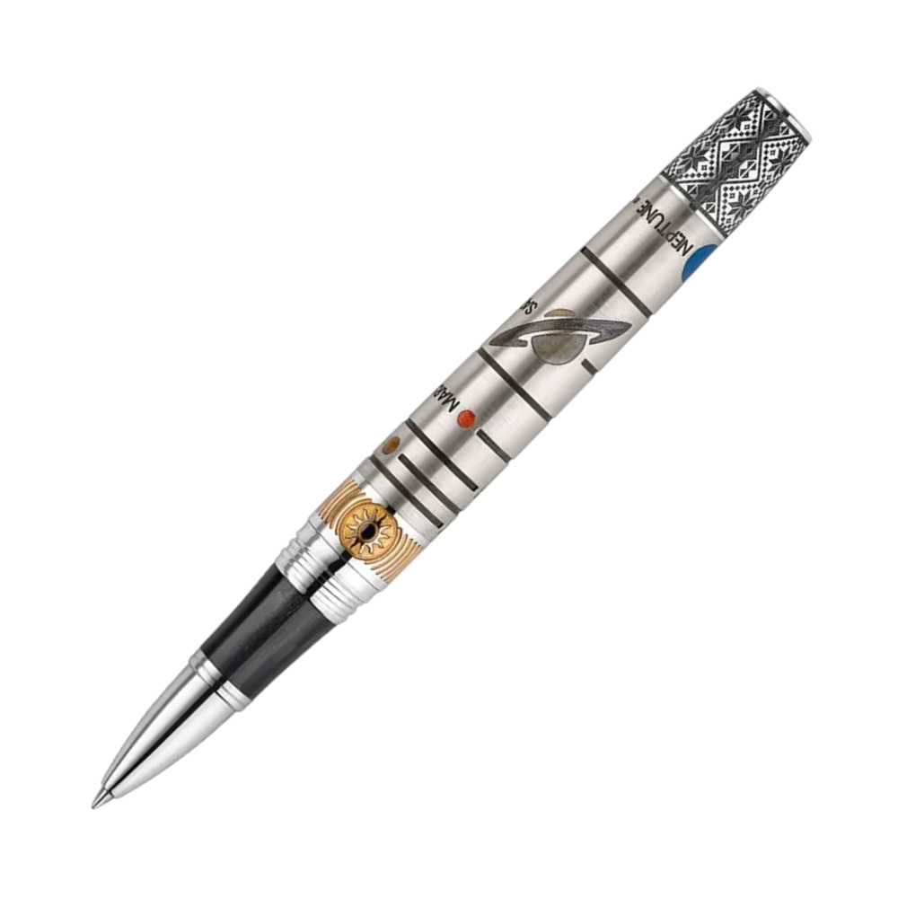 Montegrappa Nicolaus Copernicus Rollerball Pen displayed in premium packaging, highlighting the sophisticated design and craftsmanship.
