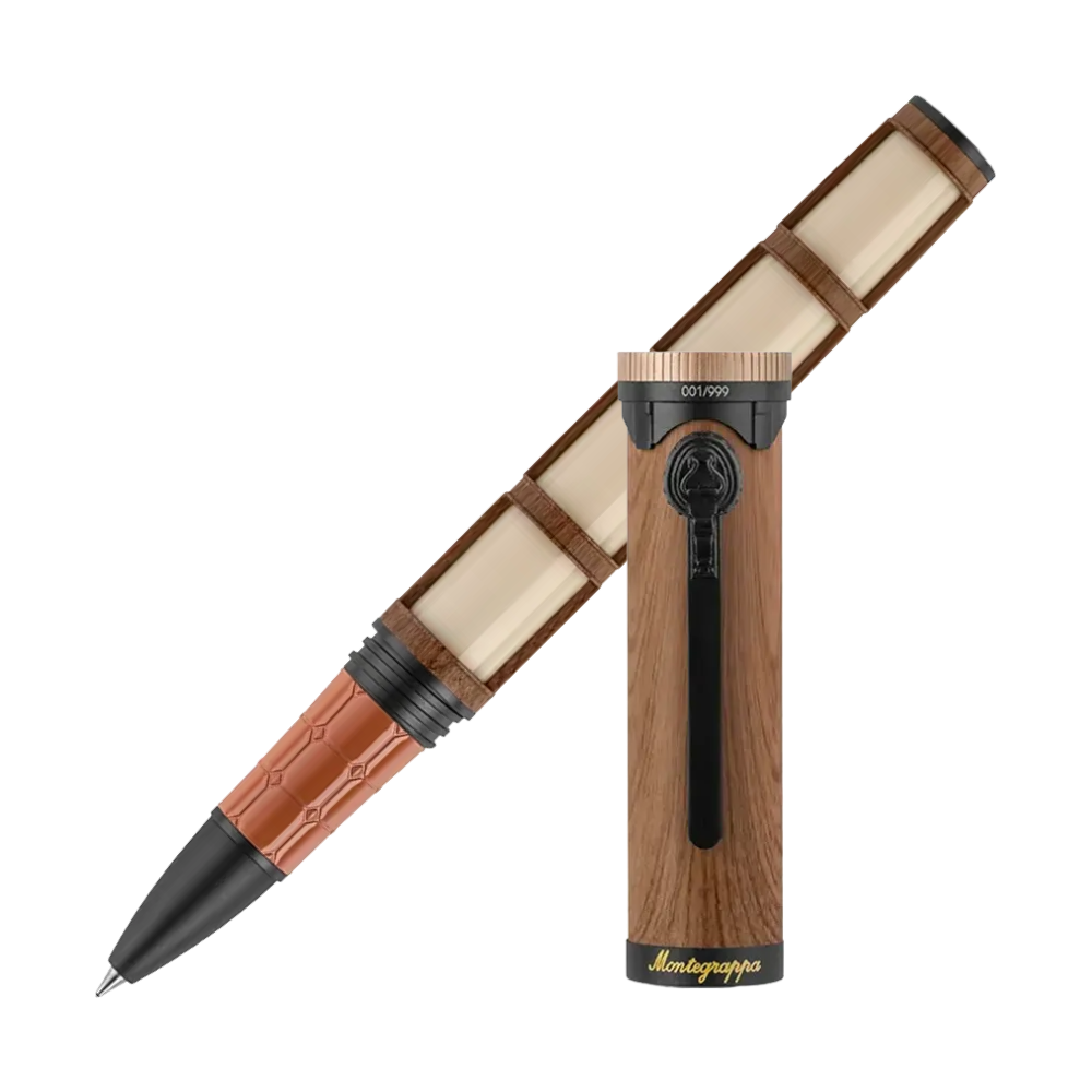 Montegrappa Ode to Bag End Rollerball Pen aus Resin und Emaille, mit Messing- und schwarz-rutheniumplattierten Akzenten.