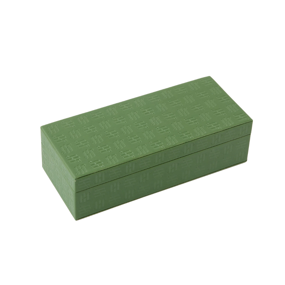 Eine grüne Geschenkbox, die leer dargestellt wird, ohne Inhalt.
