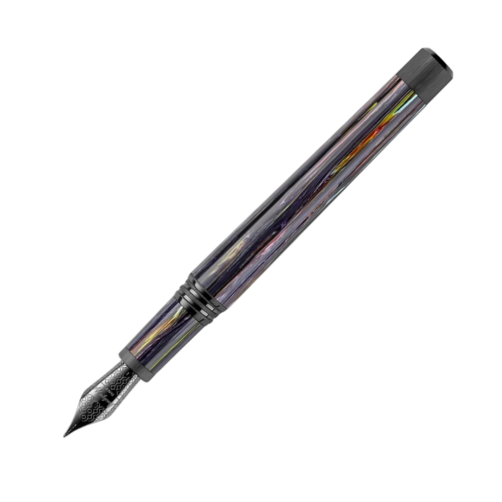 Montegrappa Zero Zodiac Aquarius Ultra Black Füllfederhalter - Angle View