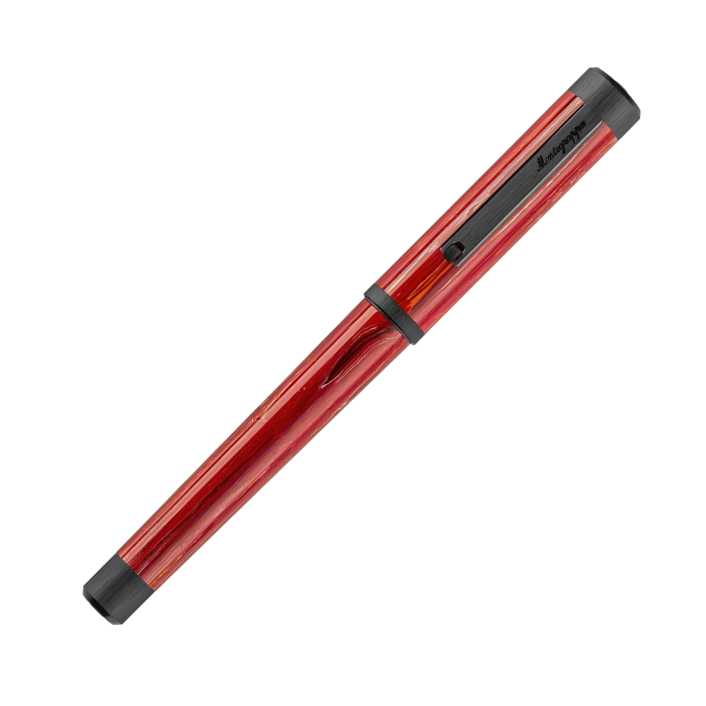Montegrappa Zero Zodiac Aries Ultra Red fountain pen side view with black trim