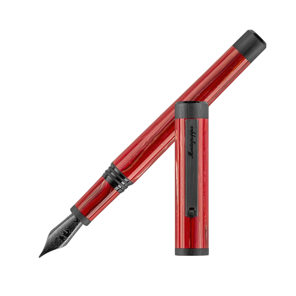 Montegrappa Zero Zodiac Aries Ultra Red fountain pen with stainless steel nib