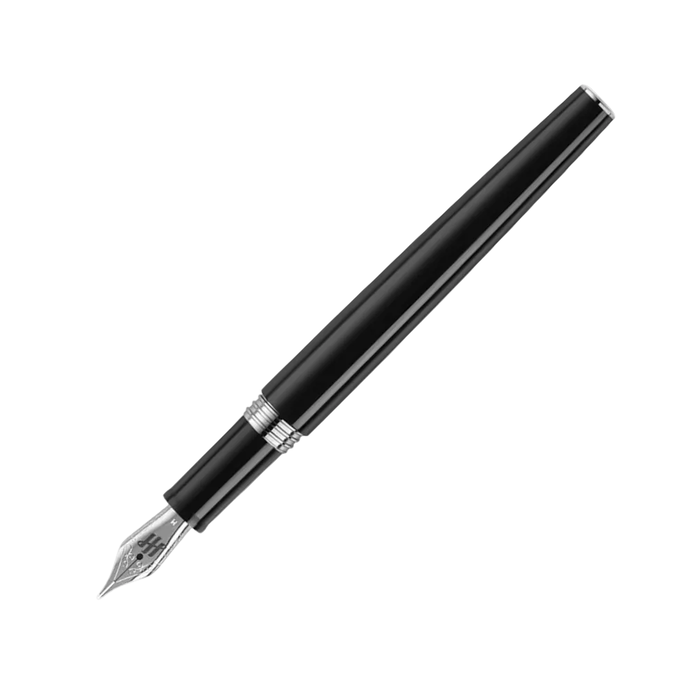 Armonia Mini Fountain Pen in Black, highlighting its compact design and precision nib.
