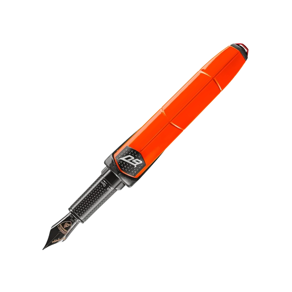 Montegrappa Automobili Lamborghini 60° Bianco Siderale Füllfederhalter displayed in premium packaging, highlighting its sophisticated look.