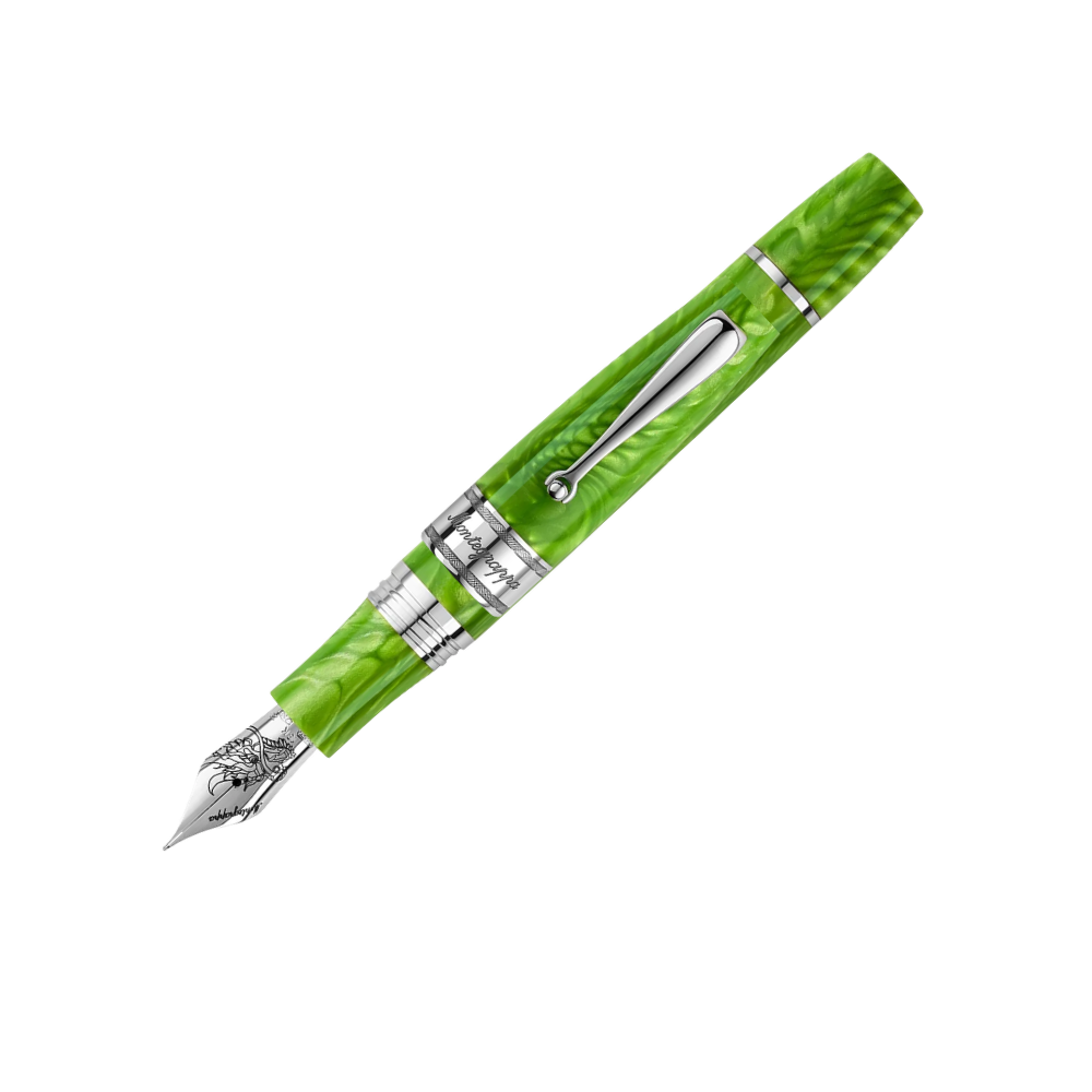 Montegrappa Füllfederhalter featuring detailed stainless steel accents and 18k gold nib