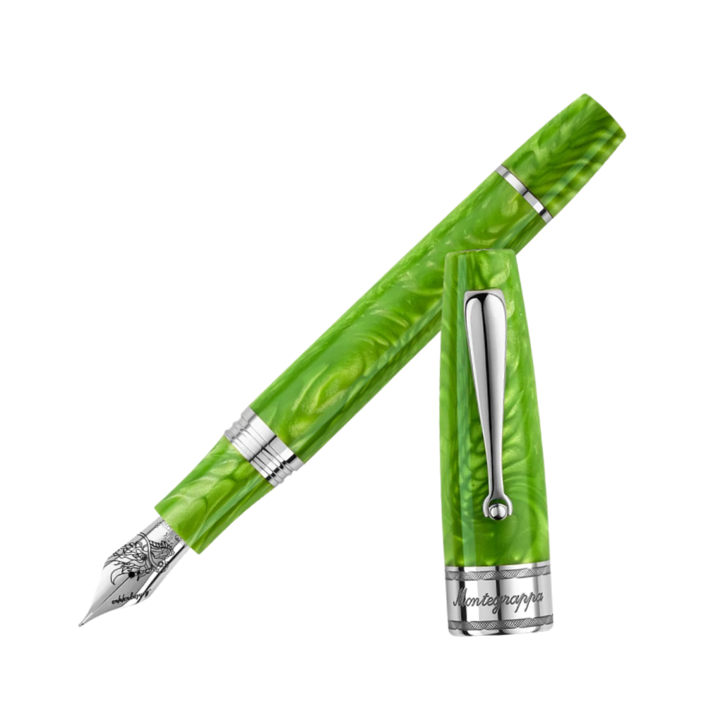 Montegrappa Regal Year of the Dragon Mamba Green Füllfederhalter with stainless steel trim