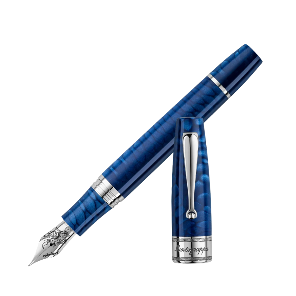 Montegrappa Regal Year of the Dragon Indigo Füllfederhalter with stainless steel trim