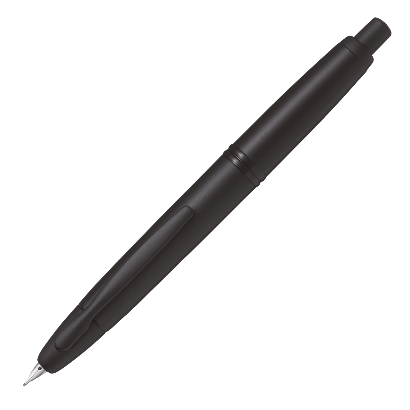 "Pilot Capless Matt Füllfederhalter in mattem Schwarz, elegante und praktische Ausführung mit Klickmechanismus und 18K Goldfeder"