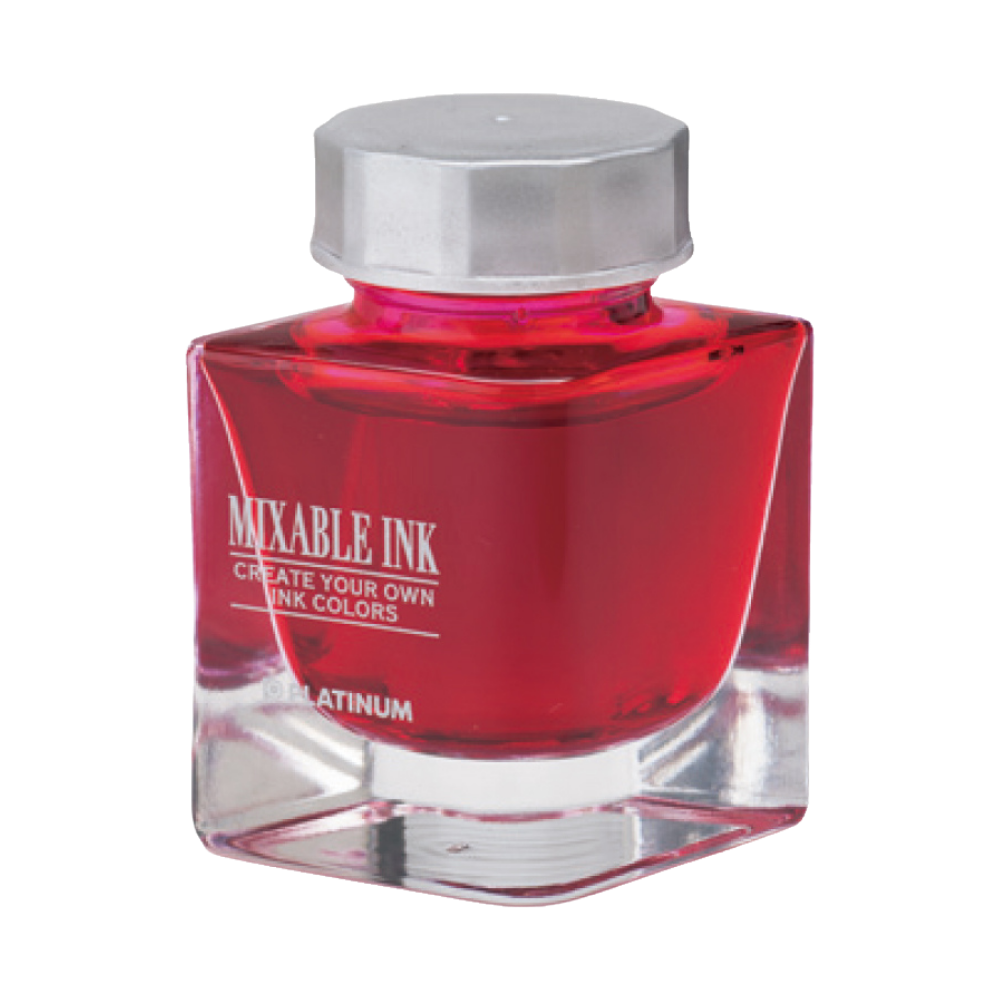 Platinum Mixable Ink 20ml Cyclamen Pink in Glasflasche, lebendige pinke Tinte für kreative Farbmischungen.