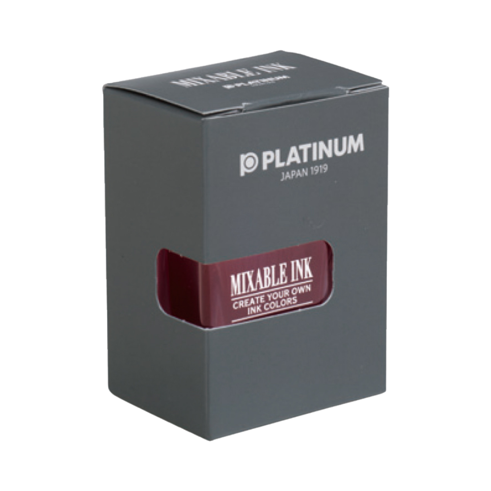 Platinum Mixable Ink 20ml Smoke Black in diamantförmiger Glasflasche, schwarze Tinte für kreative Farbmischungen.