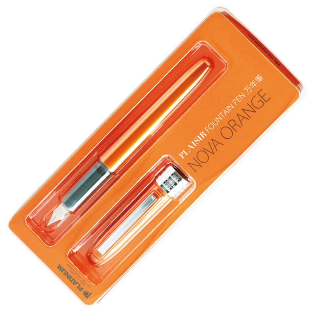 Platinum Plaisir - G Pack Nova Orange Füllfederhalter in Geschenkbox, inklusive Tintenpatrone.