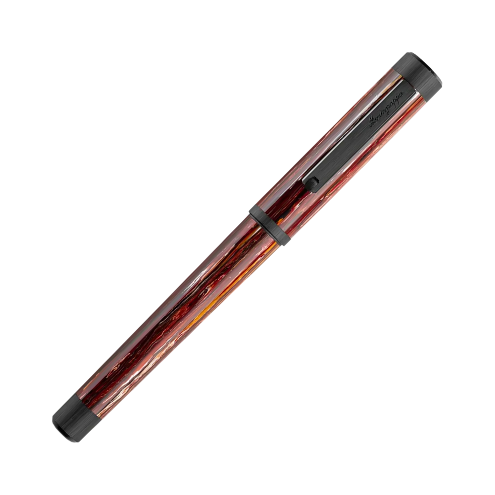 Montegrappa Zero Zodiac Scorpio Ultra Black IP Steel Rollerball Pen with cap off