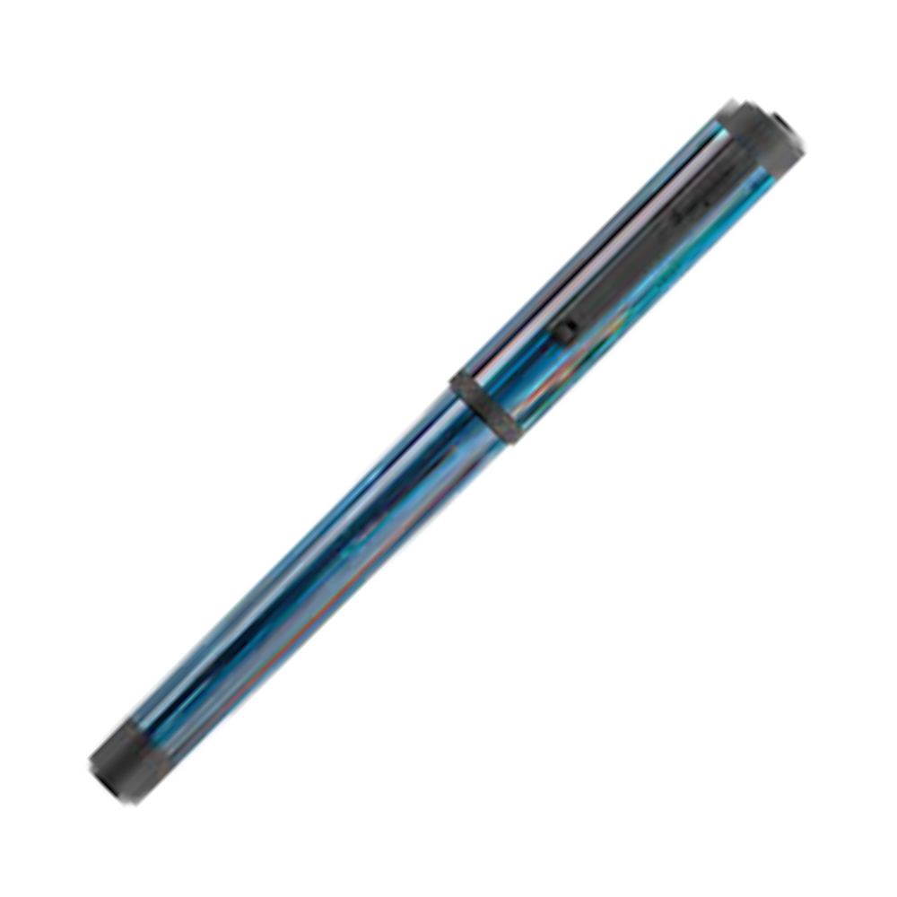 Montegrappa Zero Zodiac Libra Ultra Black IP Steel Rollerball Pen with cap off