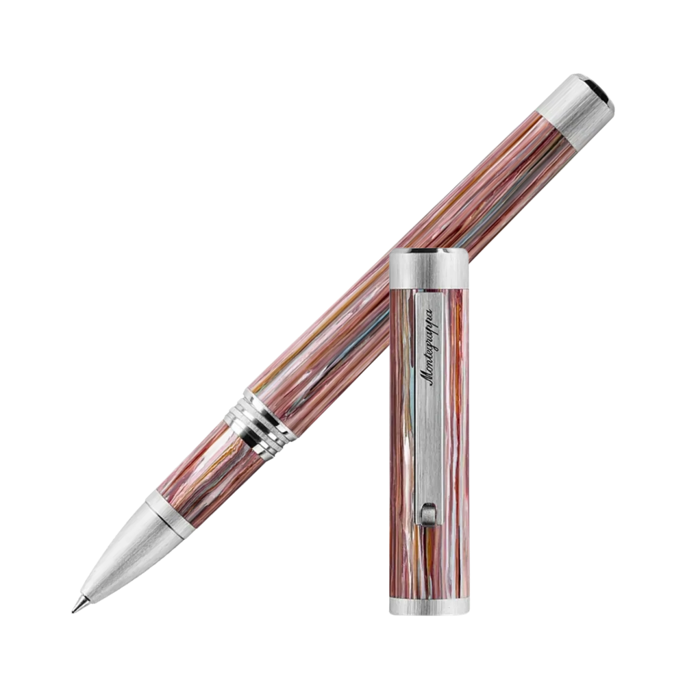 Montegrappa Zero Zodiac Pisces Palladium IP Steel Rollerball Pen with cap on