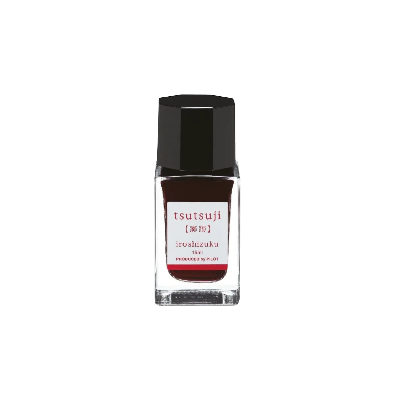 Landsiedel Fine Writing Pilot iroshizuku Tinte Tsutsuji in einem eleganten 15ml Glasflakon mit schwarzem Verschluss