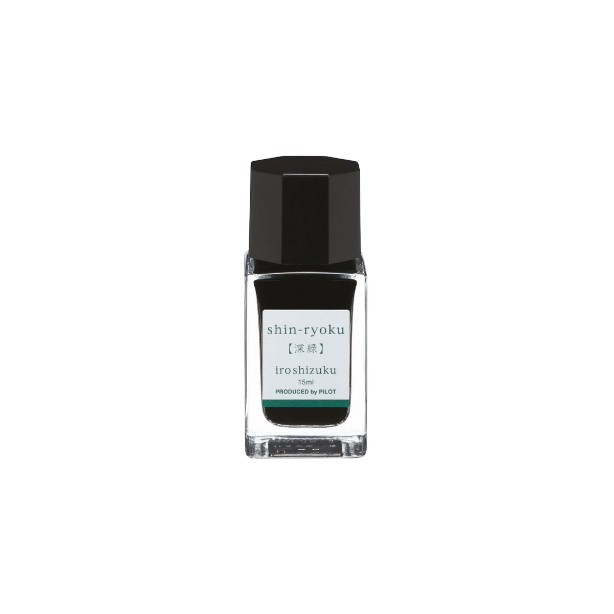 Landsiedel Fine Writing Pilot iroshizuku Shin-Ryoku Tinte im eleganten 15ml Glasflakon mit schwarzem Verschluss