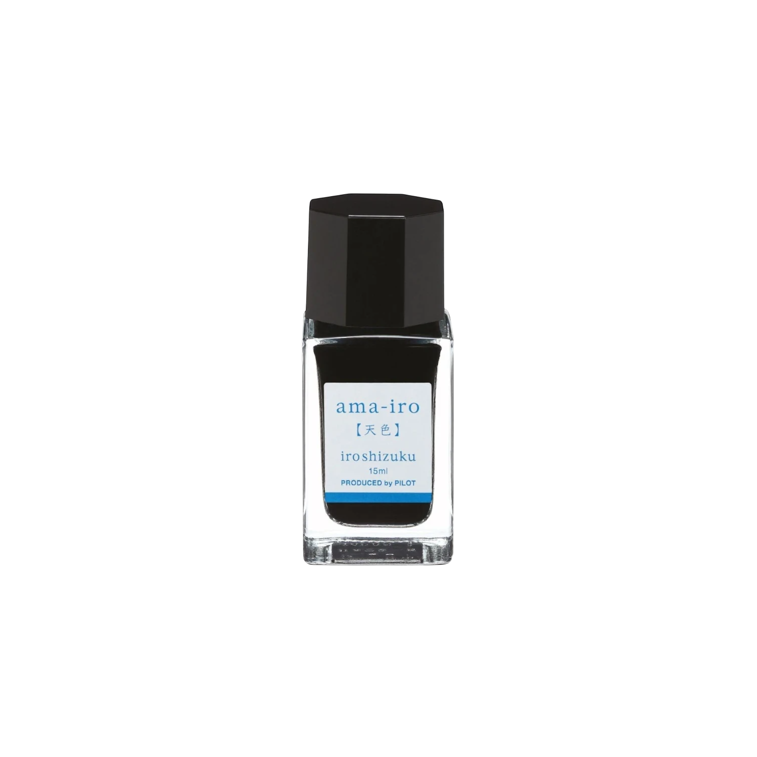 Landsiedel Fine Writing Pilot iroshizuku Füllertinte Ama-iro in einem eleganten 15ml Glasflakon auf schwarzem Grund